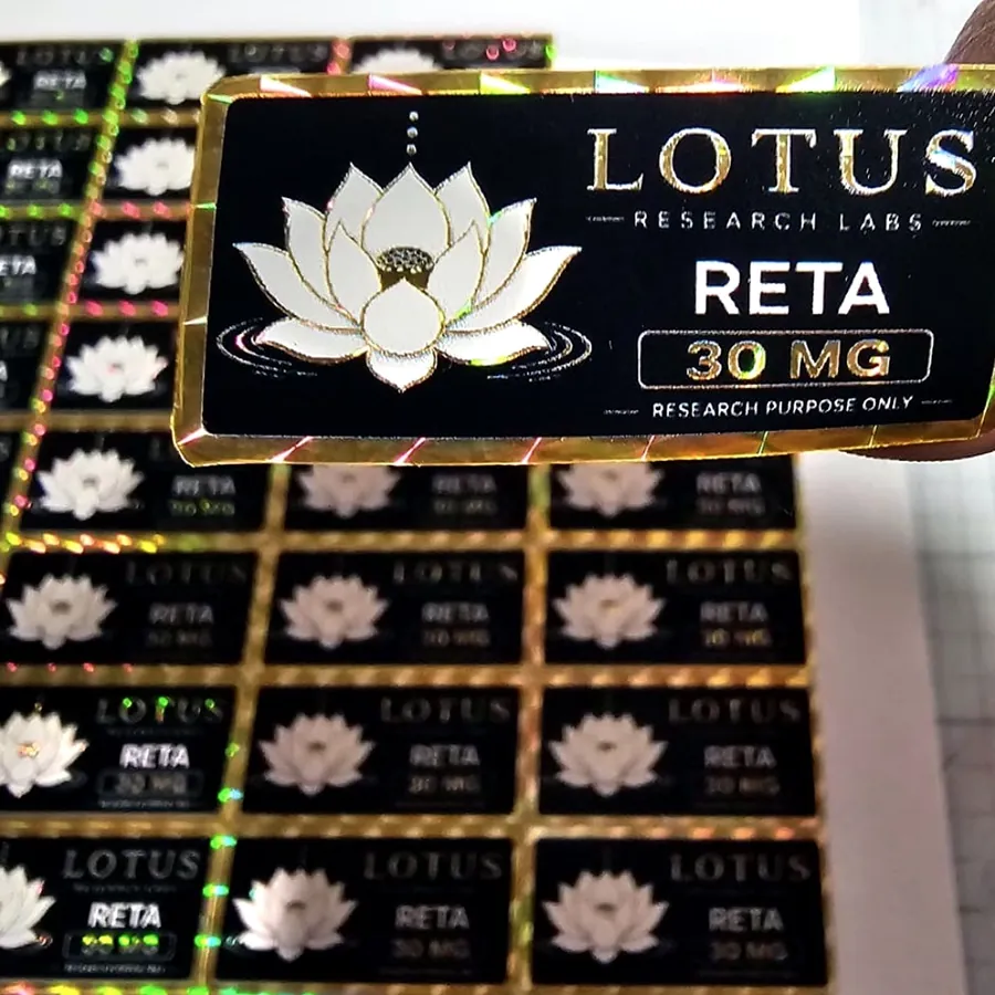 Lotus black & gold on holographic