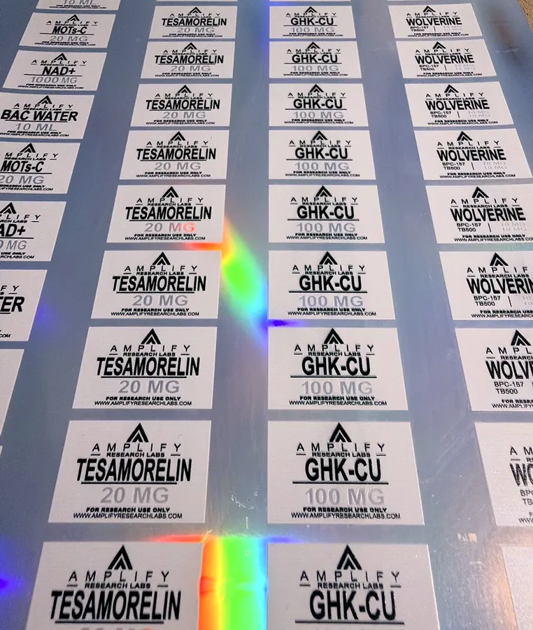Holographic white label sheet