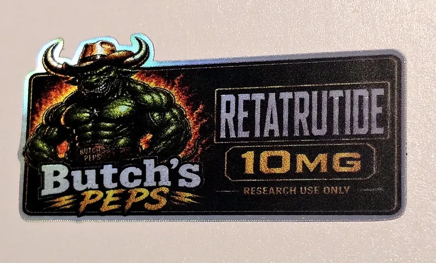 Butch's Peps holographic label