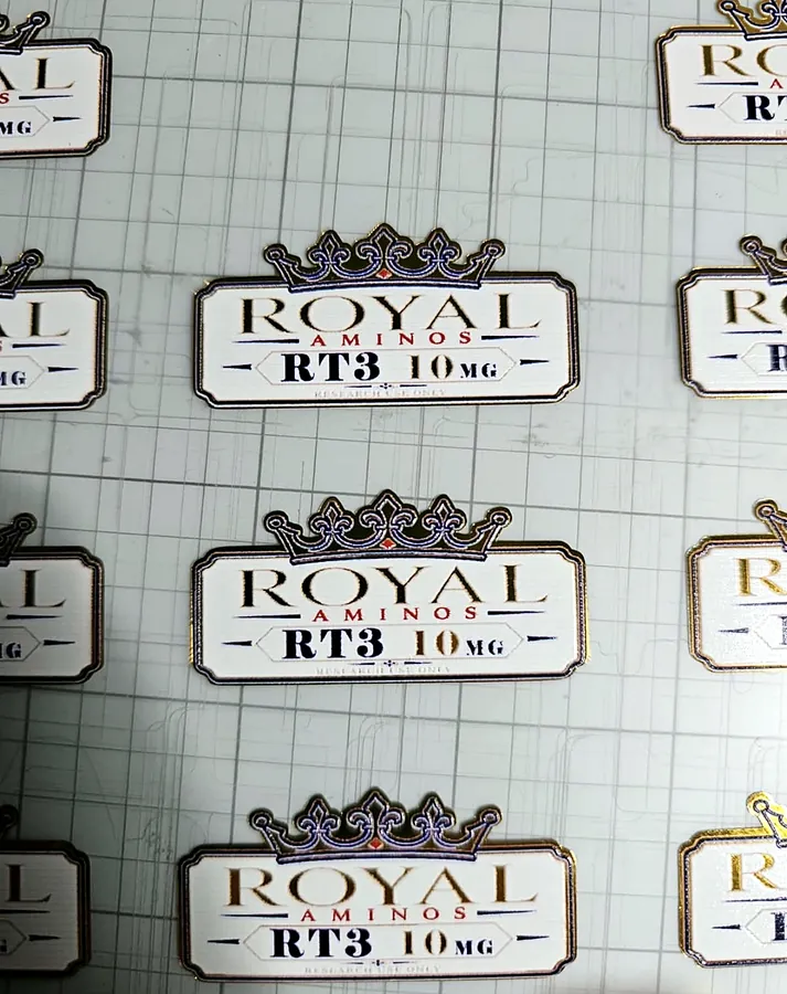 Royal gold & white labels