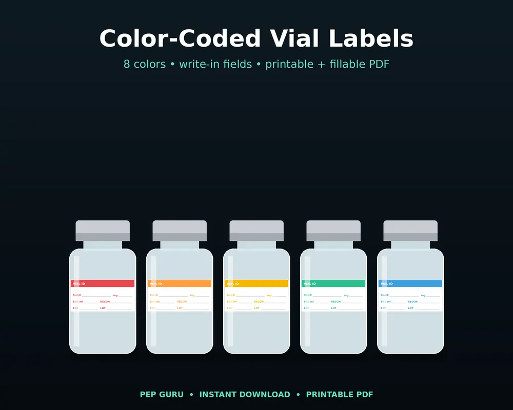 Color-Coded Vial Labels mockup