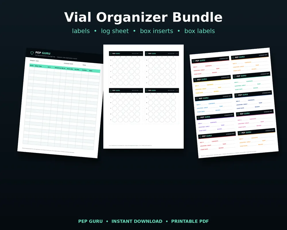 Vial Organizer Printable Bundle mockup